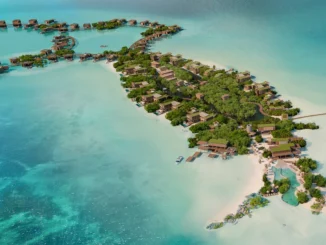Aerial view of Cayo Rosario Belize